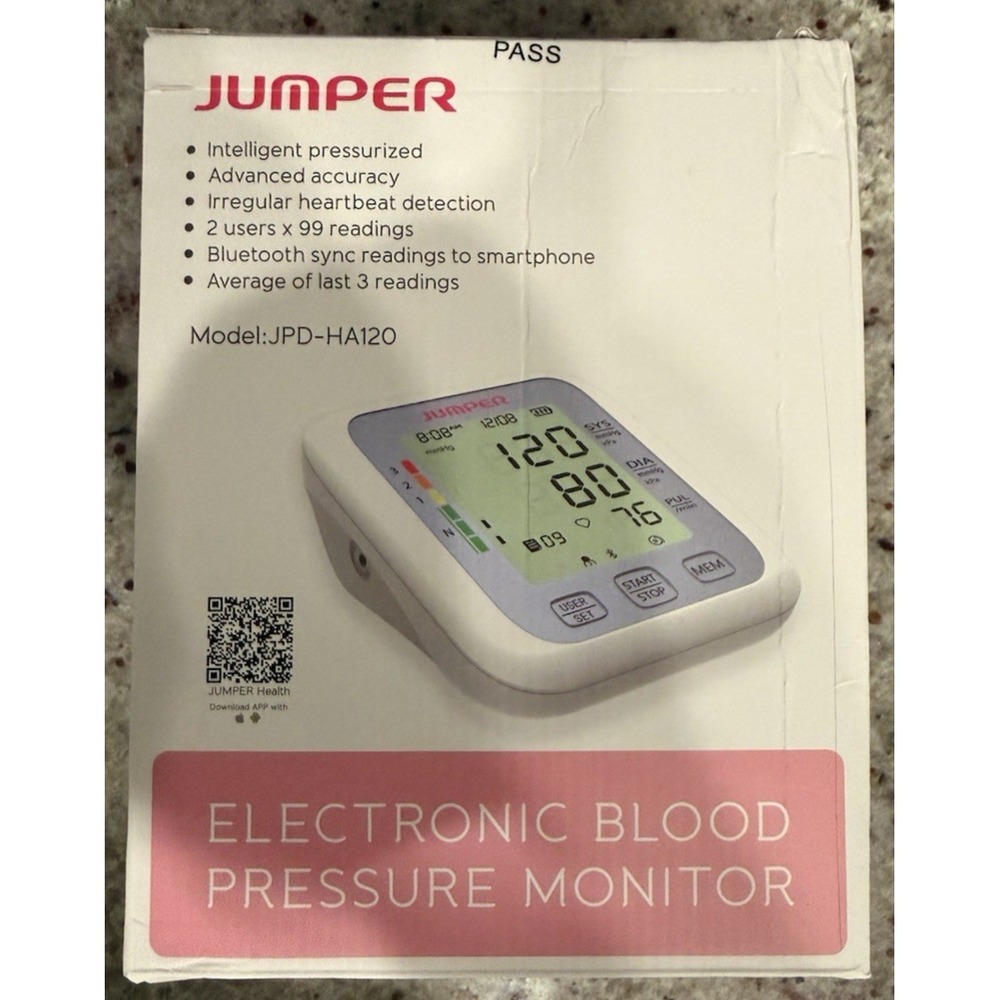 Jumper Electronic Blood Pressure Monitor JPD-HA120 With Adult Cuff, Case - New